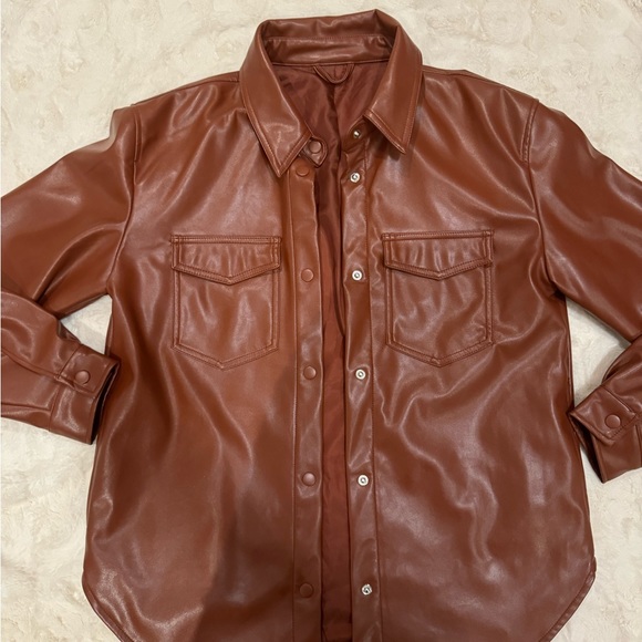 Faux Leather Shacket - Picture 1 of 7